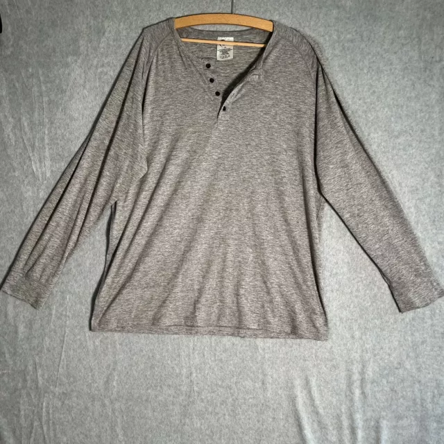 Zyia Active Shirt Mens Extra Large Gray heathered Long Sleeve henley Sweater