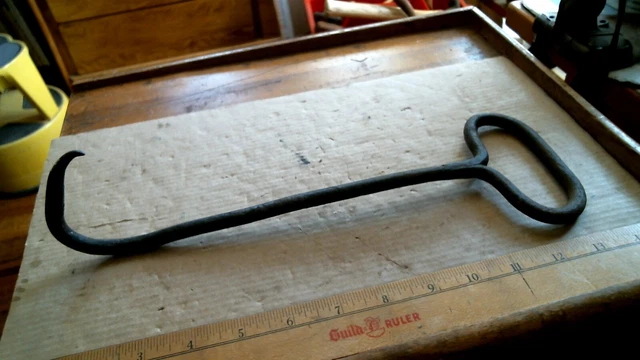 Hand Forged Blacksmith Hay Hook antique vintage old wrought iron