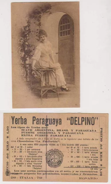 Argentina @1910 Romantic Ppc + Advertising "Yerba Mate" Rosaior Vf & Unusual