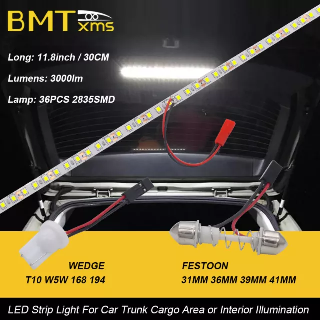 30cm LED Strip Light Cargo Area Illumination HID White Super Bright Car Trunk