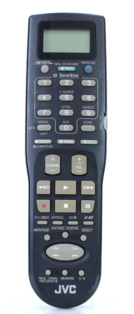 Télécommande D'origine JVC Pour Magnétoscope VHS - Référence PQ10884 (B-406) - Occasion Avec Garantie 6 Mois