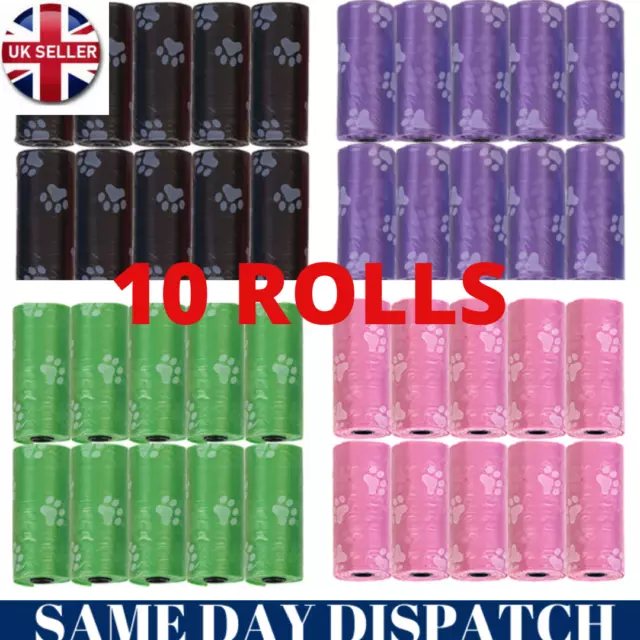 10 Rolls 150 Bags Biodegradable Pocket Size Puppy Poo Waste Strong Doggy Poop UK