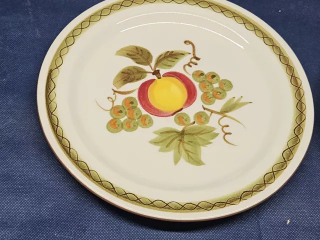 Vintage 1960's Stangl Pottery USA "Apple Delight" Set/4 Salad Plates Handpainted 2