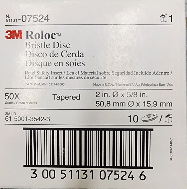 3M Scotch-Brite Roloc Bristle 07524 10pk