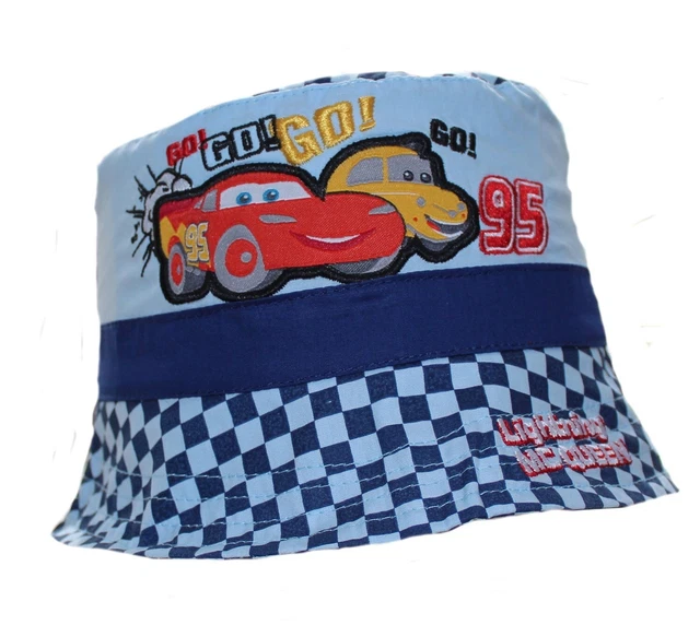 Cappello a secchio Disney bambino auto blu fulmine McQueen sole estivo