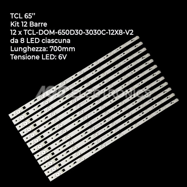 Kit De Barrettes LED De Rétroéclairage Pour TV TCL 65C715 - Neuf