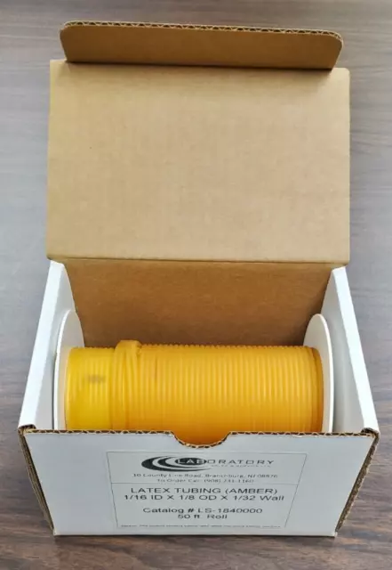 Latex Tubing, Amber, 1/16Id X 1/8Od 50Ft Roll