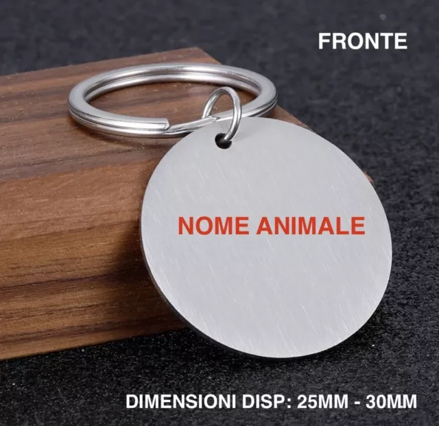 Medaglietta Cane-Gatto personalizzata acciaio inox + Sacchetto Regalo