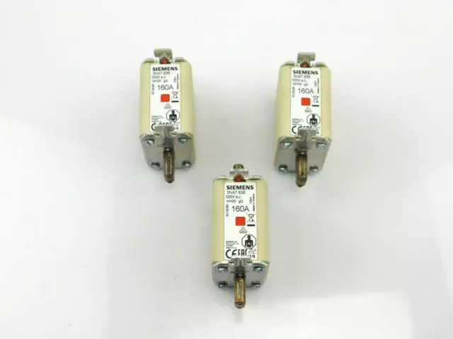 Siemens 3NA7 836 500V NH00 Gg 160A 3 Pièce