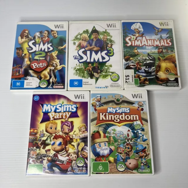 MySims & The Sims Nintendo Wii Games Bundle x 5 Complete w/ Manuals *TESTED*