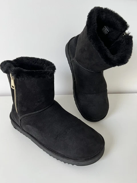 Bottines boots fourrés noir fourrure écologique Stradivarius 38 confort