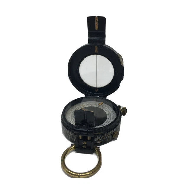 Brass Antique British Prismatic Military Vintage WW2 Mark Pocket Compass