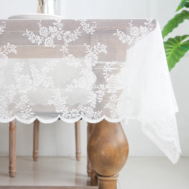 Lace Tablecloth Rectangle Floral Table Cover Cloth Protector Wedding Party Decor