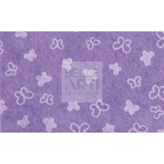 Panno Lenci 1 Mm 30X40 Cm Glicine/ Bianco Farfalle