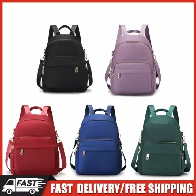 Women Backpack Nylon Solid Color Backpack Lady Zipper Large Capacity Laptop DE