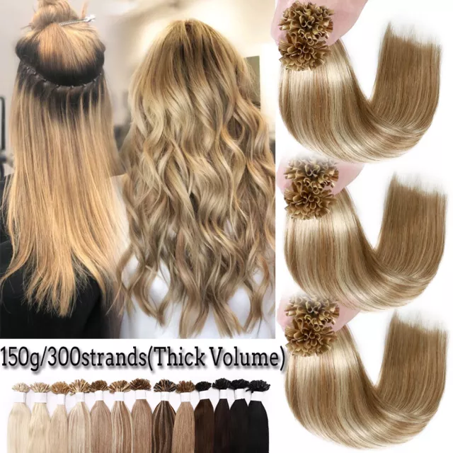 100Mèches EXTENSION DE CHEVEUX POSE A CHAUD REMY HAIR 100% NATUREL 49-60CM U TIP 3