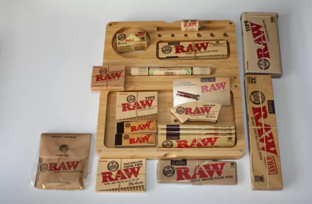 Raw Backflip Wooden Tray Set complete with Raw Products Premium GIFT - Set B