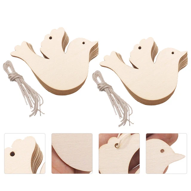 50 Pcs Christmas Tree Pendant Wood Circles Crafts Baubles Party Supplies