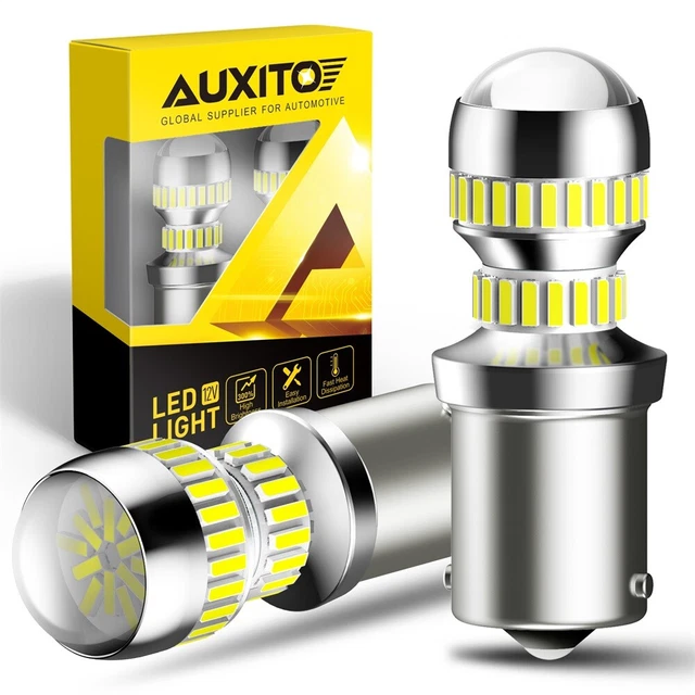 Pair AUXITO 1156 7506 LED Reverse Backup Light Bulb White 6000K P21W BA15S 54smd