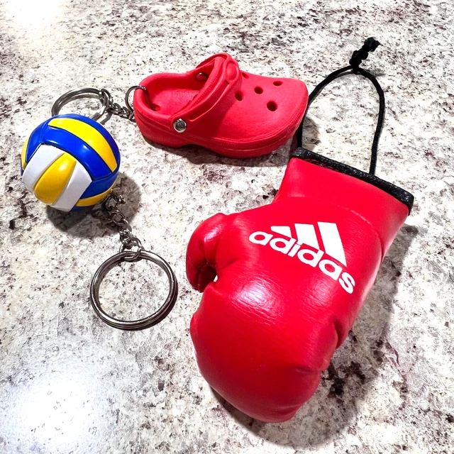 Mini Keychain Lot Beach Volleyball, Red Croc Style Scandal, Adidas Boxing Glove