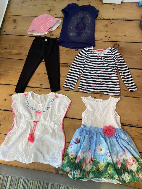 Cappello da sole ragazza leggings abito pacchetto età 4-5 anni