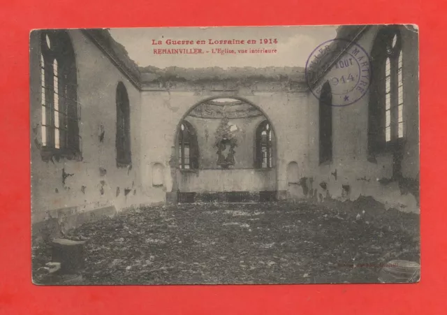 War 1914 - REFAINVILLER - The Church - Interior View (4920)