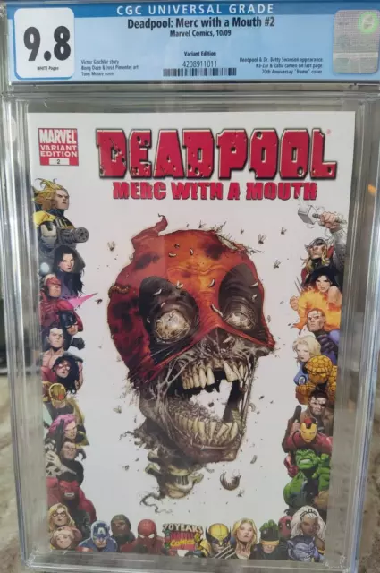 Deadpool: Merc with a Mouth #2 Variant Edition CGC 9.8 Marvel 2009 Comic Book