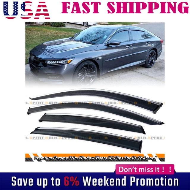 2013-2017 Accord IKON MOTORSPORTS In-Channel Window Visors - 2013-2017 Honda Accord Sedan Rain Guards - Foto 7