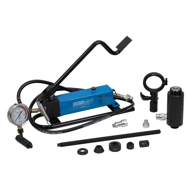 KS Tools Hohlkolben-Hydraulikzylinder 50 T – Mit Spindel, Federrückzug, Nickelplattiert, Für Pressen