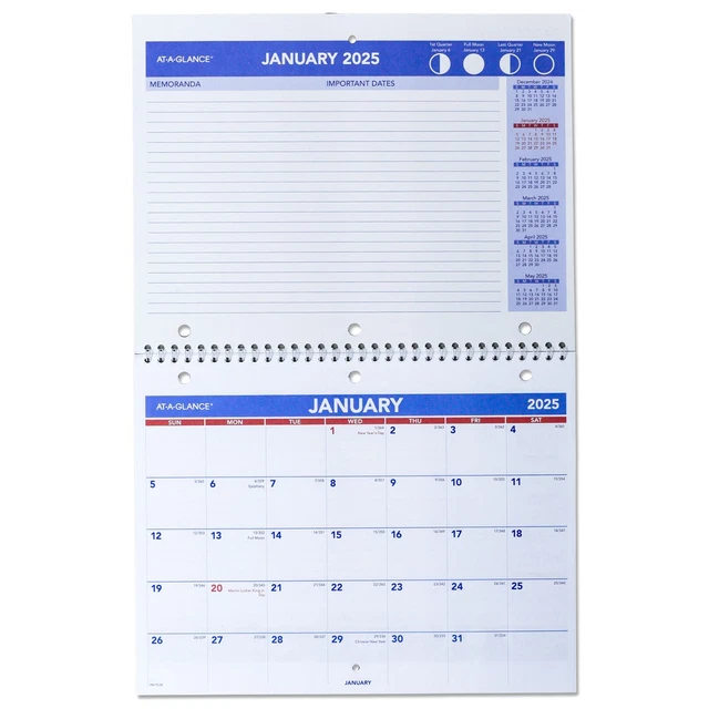 2025 ATAGLANCE PM17028, Monthly DeskWall Calendar, 11 x 81/2" 15.