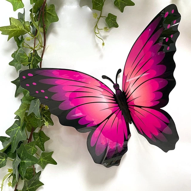 Pegatina púrpura para salón mariposa tatuaje de pared PVC de alta calidad