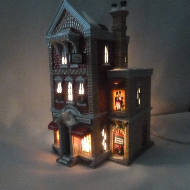 Dept 56 - Snow Village, Lighted "FINKLEA'S FINERY:COSTUME SHOP" 1991, 5405-4