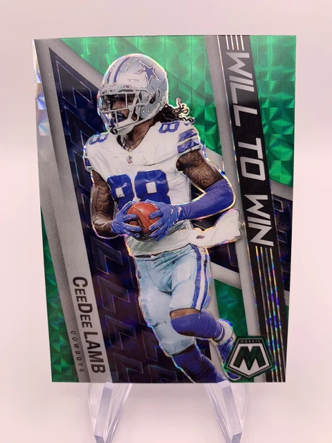 2022 Panini Mosaic CeeDee Lamb Will To Win Green Mosaic Prizm #WW-18 Cowboys