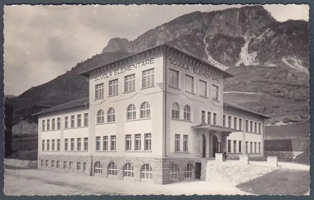 TRENTO TESERO 08 SCUOLA SCUOLE Cartolina FOTOGRAFICA viaggiata 1952