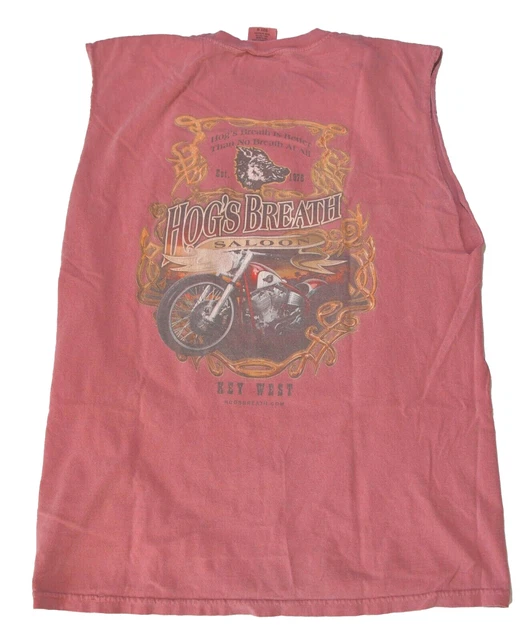 Hog's Breath Saloon Tank Top Key West Burgundy Sleeveless Men's Size Medium M...