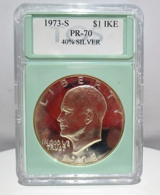1973-S $1 Ike Dollar Coin 40% Silver (125159-23) 1973-S $1 Ike Dollar Coin 40% Silver (125159-23)