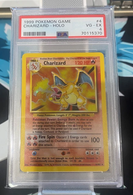 PSA 4 VG-EX 1999 Pokemon Unlimited Base Set Charizard Holo 4/102 #4