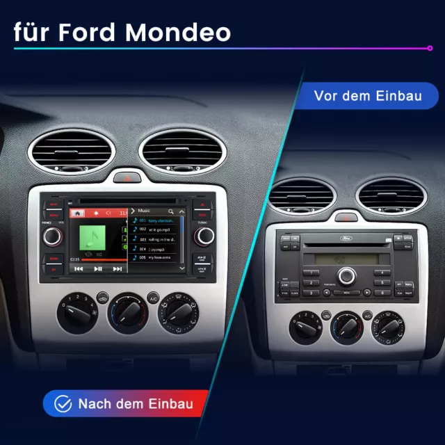 Reproductor de CD DVD de radio de coche DAB+ para Ford Focus Mondeo C/S-MAX Galaxy GPS NAVEGACIÓN BT FM 3