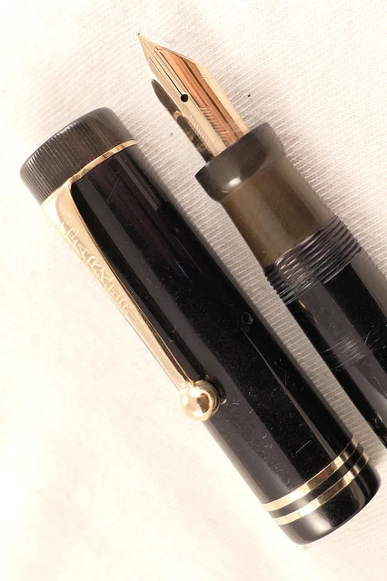 VINTAGE 1920S PARKER DUOFOLD SENIOR FOUNTAIN PEN ~ HTF BLACK ~ RESTORED ...