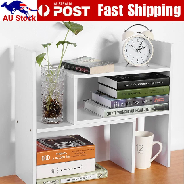 DIY Wooden Shelf Desktop Storage Rack Office Table Bookshelf Desk Unit Organizer