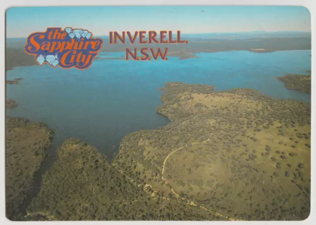 Australia NEW SOUTH WALES NSW Dam Aerial View INVERELL Murray Views postcard 80s