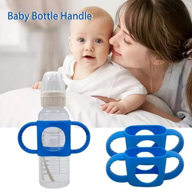 Baby Bottle Handle Grip Silicone Removable For Toddlers Wide-neck Feeding Bottle