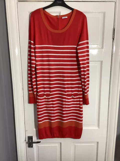 Stylish Marella Sport Stripe Knit Midi Dress Size XL