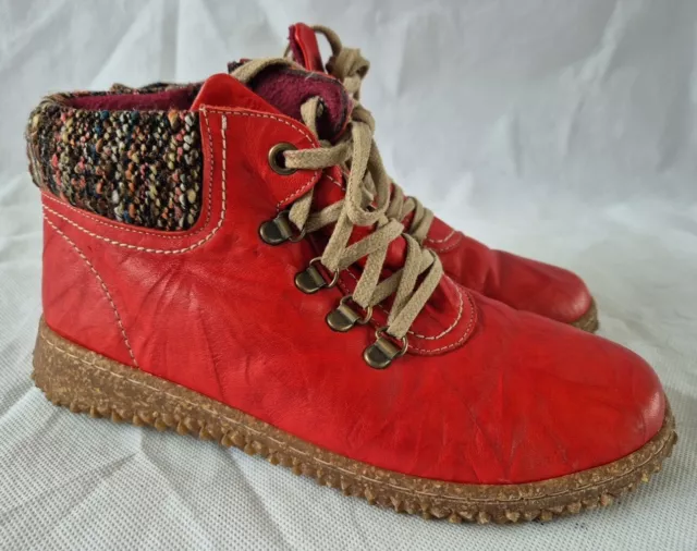 PAVERS BY LORETTA Red Women s Leather Ankle Boots Size uk 6 eu 39 rrp 59 35.00 PicClick UK