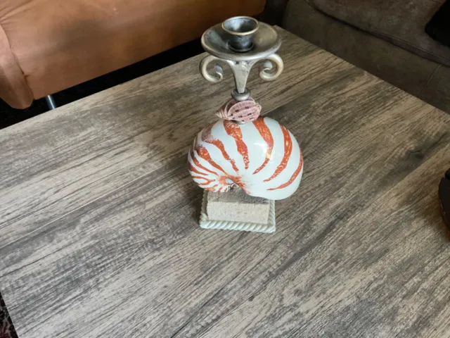 DIANE JAMES CANDLE HOLDER WIth GIGANTIC SHELL, PRE- OWNED
