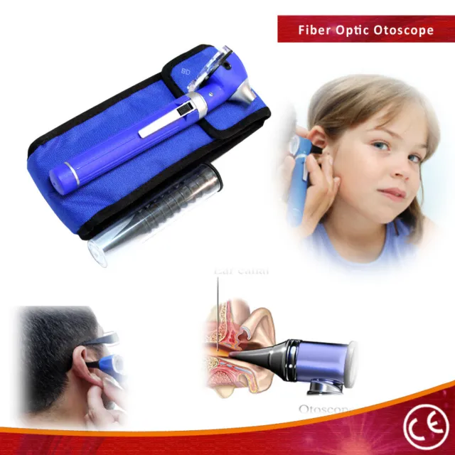 Bdeals Fiber Optic Otoscope Mini Pocket Size Kit Medical Ent Diagnostic Set Blue