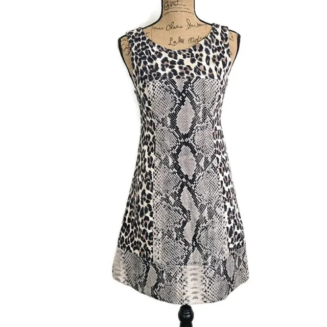 Tracy Reese Womens sz 6 Dress Animal Print Short A Line Sleeveless Back Zipper