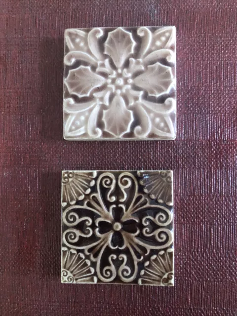 Antique Trent & Robinson Victorian Majolica Tiles 3X3 FREE-SHIP