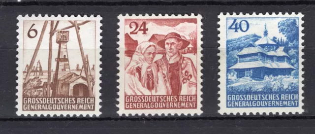 1944 Generalgouvernement Mi. I-III ** postfrisch Land und Leute keine Signatur