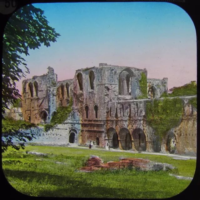 Glass Magic Lantern Slide FURNESS ABBEY C1890 PHOTO CUMBRIA